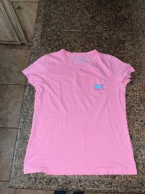 Vineyard Vines Pink Whale Logo Graphic Pocket T-Shirt